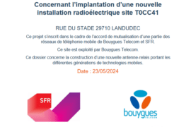 Implantation d’une nouvelle antenne relais – Bouygues Telecom et SFR