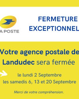 Fermeture exceptionnelle de l’agence postale